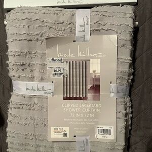 Nicole Miller Clipped Jacquard Shower Curtain in Light Gray